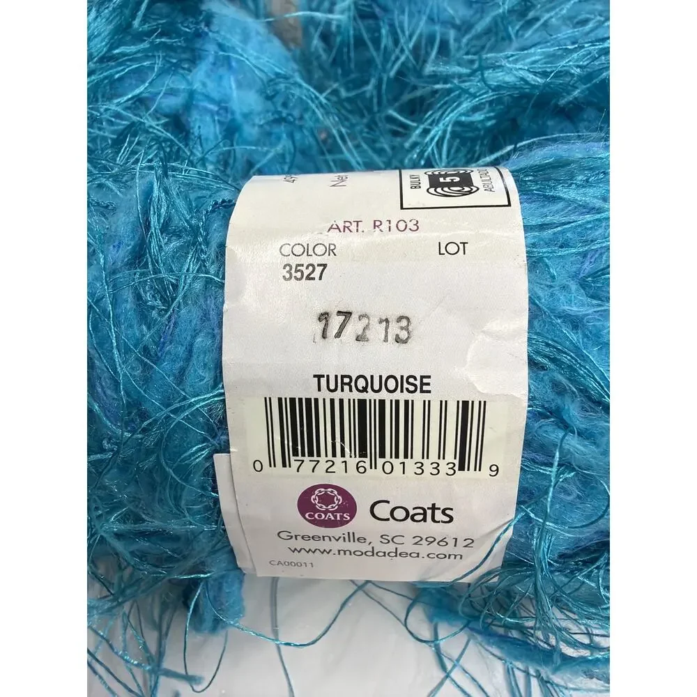Lot of 4 Coats Moda Dea Prima Turquoise Fashion Yarn Crochet Knit Craft DIY Gift